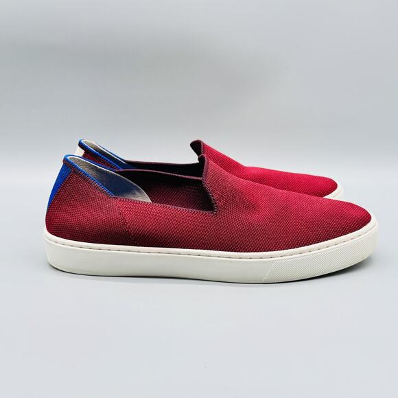 Rothy's Shoes - Rothy's Shoes Womens 9 Red Slip On Blue Stripe Loafers Slip On Casual Sneakers
